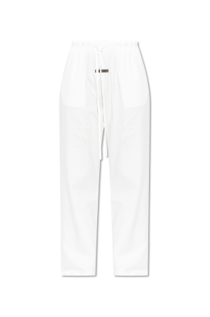 パンツ GUCCI Women Straight Pants 817989XDC8W 9000 WHITE Jersey drill jogging pants with Web in off white | GUCCI® US